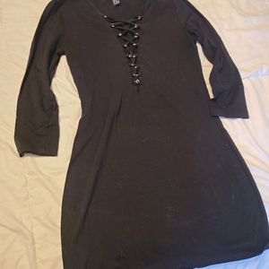 Lace up body con dress